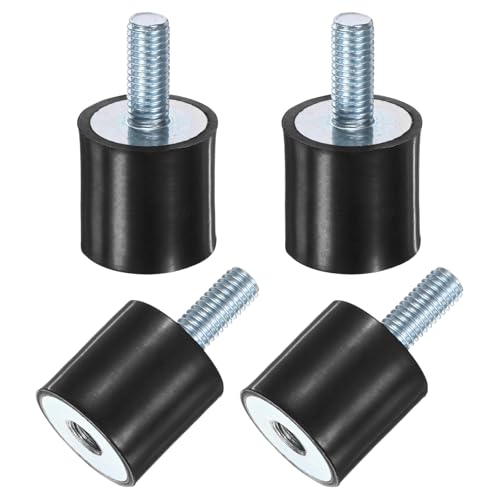 M METERXITY 4-Pack Rubber Mounts D25mmxH25mm Male/Female Vibration Isolators Cylindrical Shock Absorber W M8 x 20mm Studs for Air Compressor/Car/Pump/Boat/Garage Motor/Bobbins Rubber Isolators - size: M8 x 20mm, 25mm x 25mm