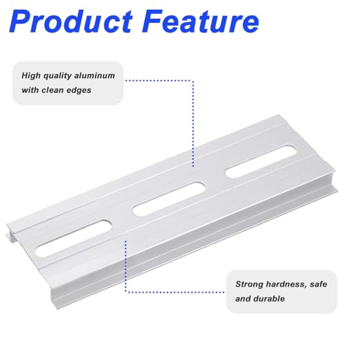 Aluminum DIN Rails, 10 CM /4 inches, 35mm Wide, 7.5mm High Top Hat Slotted DIN Rail with RoHS (10 Pack, Silver) - color: 10cm