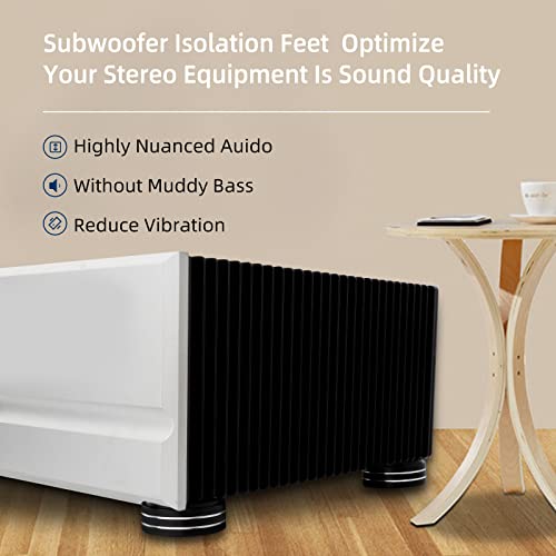 Audio Isolation Feet Aluminum Load 400KG Amplifier Feet 58 * 22MM(4Pcs) - color: Black