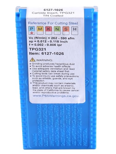Accusize Industrial Tools Tpg321 Carbide Inserts Tin Coated 10 Pcs, 2127-1026x10 - size: TPG321