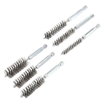 Biaungdo 6 Pcs Stainless Bore Brush Set, 8-19mm Twisted Wire Drill Brush
