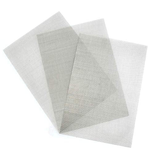 TIMESETL 3 Pcs Stainless Steel Woven Wire 30 Mesh - 12" x 8"(30x21cm) Garden Fence Mesh Cabinets Wire Mesh Window Screen Net - size: 12" x 8" 30 Mesh