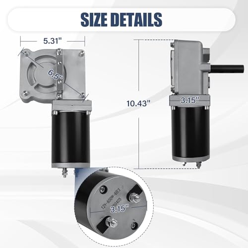 600W 60:1 0.8HP Electric Tarp Motor for Dump Trucks up to 28' Length, Universal Tipper Truck Canopy Motor for Dump Truck Tarp System with Chrome Housing Cover- 12V DC, 60RPM(+/-6RPM)- 5 Years Warranty - size: 600w 60:1