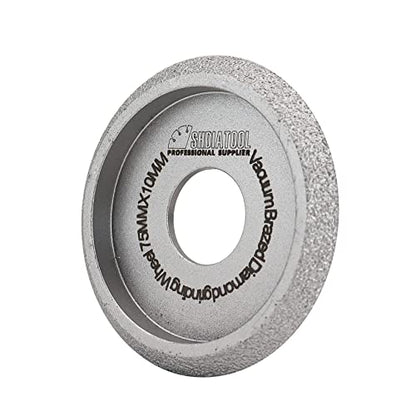 SHDIATOOL Diamond Hand Profile Wheel 3 - inch Height 10mm Convex Curve Edge Grinding Disc Grooving for Stone Marble Granite Rock - size: 10mm Height v shape