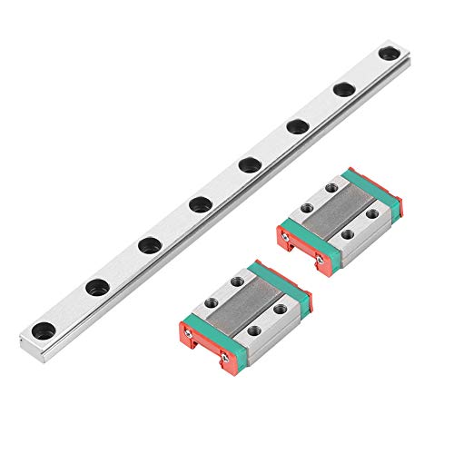 Oumefar Linear Rail, MGN9B Linear Rail Linear Rail 150mm/5.9inch Linear Rail 9mm Width with 2pcs Rail Block, Small Carriage Slide Rail Linear Motion Guideway Rods for CNC