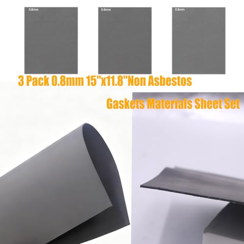 0.8mm 15"x11.8"Non Asbestos Gaskets Materials Sheet Set 3 Pack