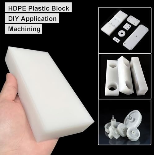 High-Density Polyethylene (HDPE) Plastic Block 1" Thick 4" X 12"- for Machining, Home Improvements, DIY Projects, Engineering,High-Density Polyethylene Plastic Sheet (1pcs White PE Block) - color: White, size: 1" x 4" x 12"