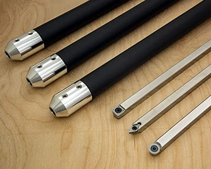 Simple Woodturning Tools Carbide Lathe Turning Tool Set of 3 Full Size with 17" Foam Grip Handles, USA Made