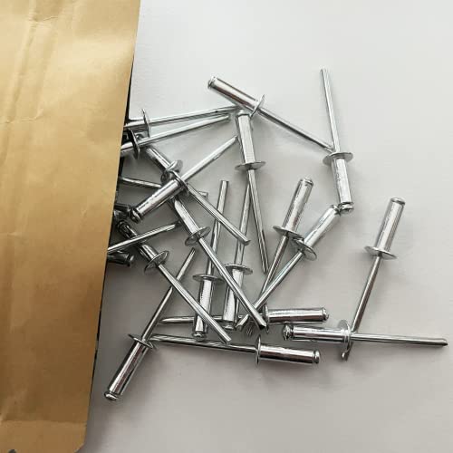 100 Pcs 5/32" x 1/2" Aluminum Pop Rivets, 4 x 12.7mm Blind Rivets, 4 x 12.7mm, Aluminum Grip and Steel Mandrel - size: 5/32" x 1/2"