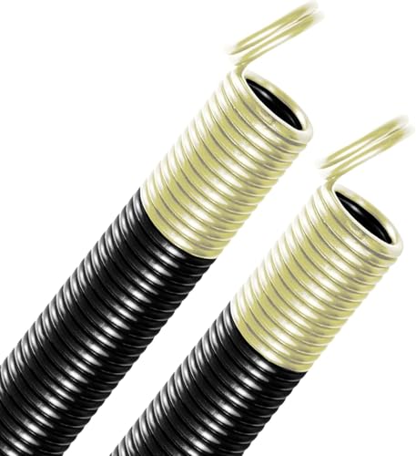 100 lb Tan Garage Door Extension Springs, Heavy-Duty Double-Looped 2-Pack for 7 ft Sectional Doors, ASTM 229 Steel, 30,000 Cycles - size: 100-Tan