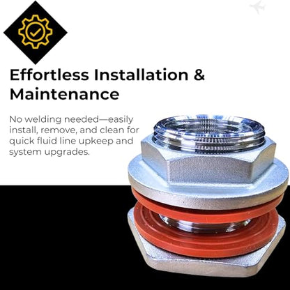 MiniBrew 3/4” NPT EZ Seal Weldless Bulkhead with Buna-N Gaskets for Homebrewing - size: 3/4"- BUNA N, style: Pack of 1