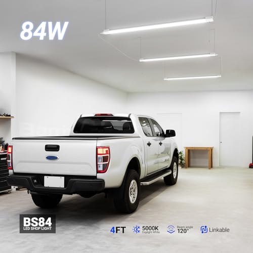 Barrina BS84 LED Shop Lights 4FT for Workshop, 84W 10000LM 5000K, 6 Packs - color: 5000K, size: White-84W-6 Packs