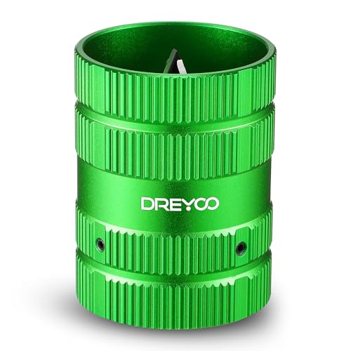 Dreyoo Deburring Cutters, Copper PVC Tube Reamer Tool Plumbing Tools 1/4'' to 1-5/8'' Inner Outer Reamer Pipe Tubing Chamfer for Metal PVC PPR Copper Brass Aluminum(Green)