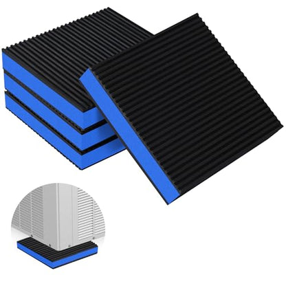 ToLanbbt 4 Pack Anti Vibration Pads for Washing Machine 6"x6", 7/8"T EVA Mechanical Damping Vibrating Sound Isolation Pad Rubber Isolator Mat for Compressor, Air Conditioner, Washer, Dryer, Treadmill - size: 6'' X 6'' X 7/8"