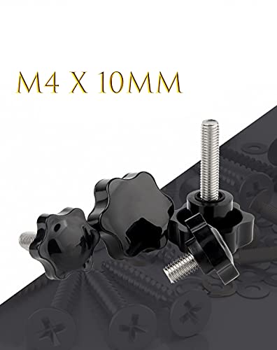 NACX M4 x 10mm Clamping Knob, Thumb Screw & Star Knob Hand Tightening Screw, 30Pcs - size: M4 x 10mm