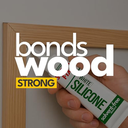White Silicone Caulk (No Gun Needed) Flexible & Waterproof Caulking Tube - color: White