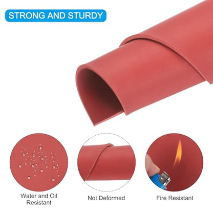 MECCANIXITY Solid Rubber Sheet 1/8" Thick x 3" Wide x 10" Long, Anti-Slip Neoprene Rubber Roofing Material for Gaskets DIY Material, Pads, Seal, Bumpers Red - size: 1/8" x 3" x 10"