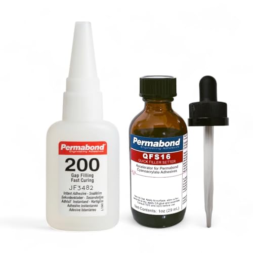 Maven Adhesive Kits (Permabond 200) High Viscosity Cyanoacrylate Adhesive, Fast-Setting Professional Grade CA Glue (Glue + Accelerator, 1oz) - style: Glue + Accelerator