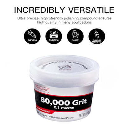Diamond Paste Polishing Compound, 80,000 Grit, 40 G/1.41 Oz, Mirror Finish - size: 80,000Grit, style: 1.41 oz (40g)