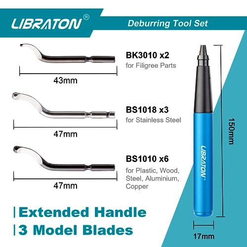 LIBRATON Deburring Tool with 11 High-Speed Steel Blades - style: 11Blades(Mixed 3 Types) B