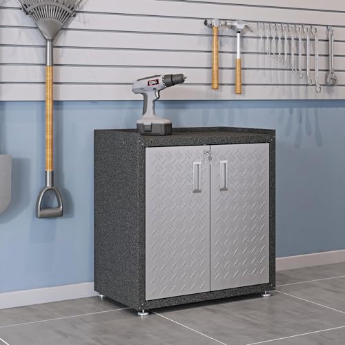 Manhattan Comfort Fortress Collection Modern Designed Mobile Storage Garage Cabinet Great For Tools and Supplies, Stainless Steel - color: Grey, style: 2 Door Cabinet