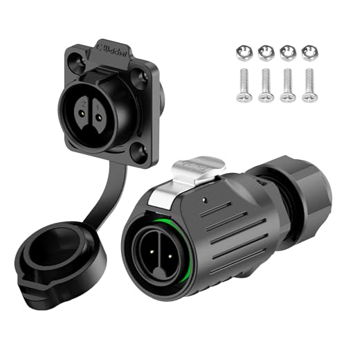 EW-LP16 Industrial Waterproof Connector IP68 Quickly Plugging Aviation Connector PBT Plastic Shell Circular Connector Fast Release Electrical Connector M16 2-9 Pin Flange Socket (2 Pin) - color: Flange Socket/PBT Plastic, size: 2 Pin
