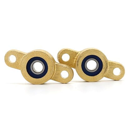 2 Pack Pillow Block Bearing for 6.35mm Diameter Shaft, 1/4 in Bore, 2-Bolt Flange, Self Aligning Housing, Locking Style Flange Pillow Block Bearing