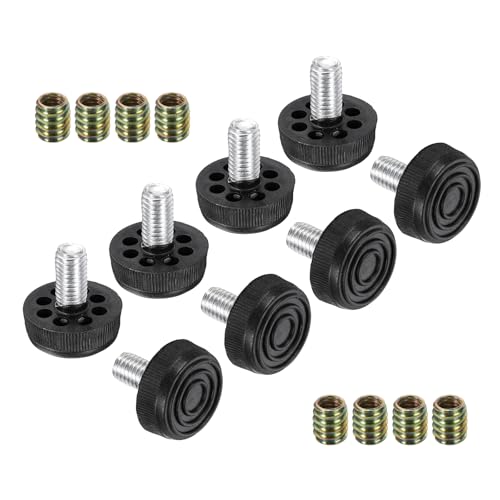 uxcell 8Pcs M10 Thread Adjustable Furniture Levelers, 1.22 x 1.18 - size: M10 x 1.22" x 1.18"