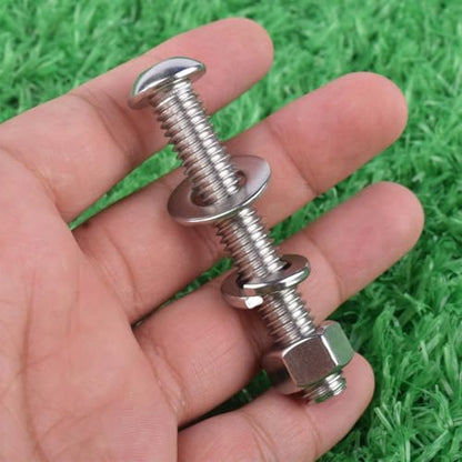10 Sets 1/4-20 x 2 Button Head Socket Cap Bolts Screws, Hex Nuts, Flat & Lock Washers, 304 Stainless Steel 18-8 Fully Machine Thread, Silver - color: Silver, size: 1/4-20 x 2" (10 Sets)