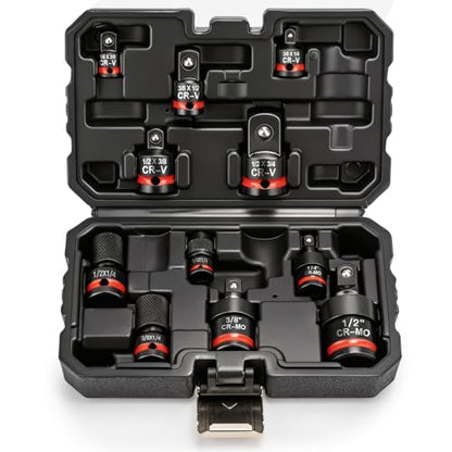 11PC Socket Adapter Set, Drill Bit Socket Adapters, CR-V and CR-MO