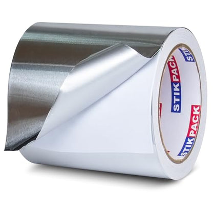 Aluminum Foil Tape 6 inch x 60ft (20 Yards) Heavy Duty HVAC Duct Tape for Ductwork – High Temperature Silver Foil Tape for Insulation, Metal Repair, Exhaust Sealing & Patching - size: 6 Inches x 20 Yards