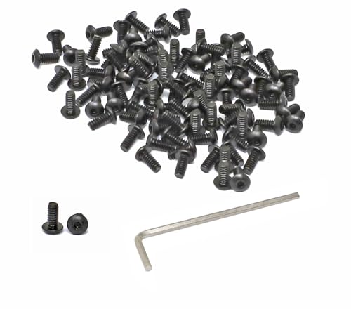 iexcell 100 Pcs #4-40 x 1/4" Alloy Steel 10.9 Grade Hex Socket Button Head Cap Screws Bolts Kit, Black Oxide Finish - size: #4-40 x 1/4"