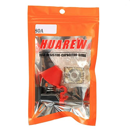 80 AMP MRBF Terminal Block Fuse Holder Single Stud 5/16" (M8) Compact Rated Battery Fuse 80A - size: 80A
