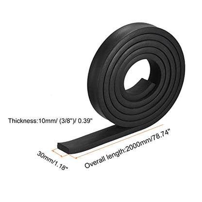 uxcell EPDM Spongy Rubber Sheet Strips 3/8" T x 1.18" W x 78.74" L, Neoprene Rubber Sheet Rolls for DIY Gasket, Sealing Padding, Reduce Vibration Mat - size: 3/8"T x 1.18"W x 78.74"L