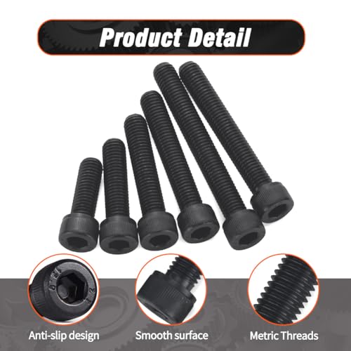 M5 x 30mm Hex Socket Cap Head Screws Bolts, 75pcs Grade12.9 Machine Screws - size: M5x30mm