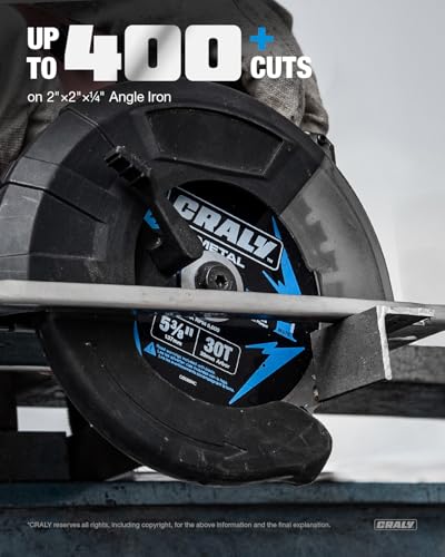 CRALY 5-3/8 Inch 30 Teeth Steel and Ferrous Metal Cutting Circular Saw Blade, 20 mm Arbor, Thin Kerf, Professional Carbide Tipped Blade for Angle Iron, Threaded Rod, EMT Conduit(C0530MC) - size: 5-3/8" 30T