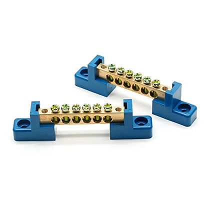 Bonsicoky Ground Bus Bar Terminal Block, 2Pcs