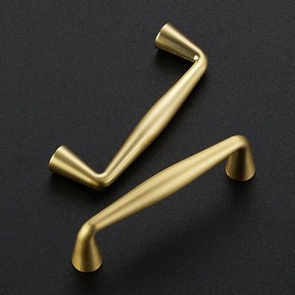 Ravinte Brushed Gold Cabinet Handles Solid Handles,3 Inch,5 Pack - color: Brushed Gold, size: 3 Inches Hole Center