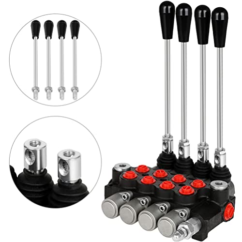 Hydraulic Flow Control Valve 4 Spool 11 GPM Adjustable Relief Valve - size: 4 Spool 11 GPM