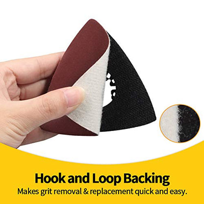 SPEEDWOX 30 Pcs Hook and Loop Triangle Sandpaper 400 Grit 80mm 3-1/8 Inches for Oscillating Multi Tool Detail Sander Sanding Discs Triangle Sanding Pads - style: 400 Grit