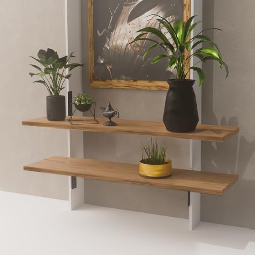 Heavy Duty Shelf Brackets - 1000 LBS Load Capacity, Industrial Steel Mounting Brackets for Shelves, Vanities, Countertops, Desks (2, Black, 14 inch)