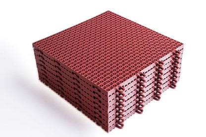 SnapLock DuraGrid 12"x12" Interlocking Deck Tiles, 40 Pack, Brick Red - color: Brick Red, size: 40 Pack