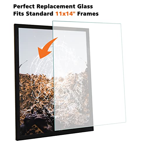 Egofine 11x14 Heat-Strengthened Glass Replacement for Picture Frame (Crystal Clear, 2 Pack), Replacement Glass for 11 by 14 Photo Frame - size: 11x14-2pc