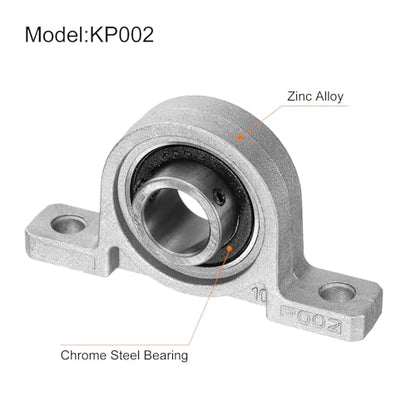 uxcell 4pcs KP002 Pillow Block Bearings 15mm Bore Bearing Units Zinc Alloy Flange Mounted Bearing Housing, P6(ABEC3) - size: KP002