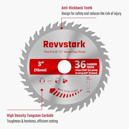 3 Pcs 3 in 36T Circular Saw Blade for Wood, Plastic, PCV, Acrylic - size: 3 In 36T(3PCS)