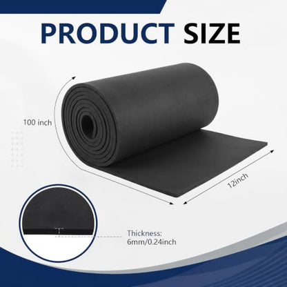 Neoprene Sponge Foam Rubber Sheet Roll, 1/4" Thick x 12" x 100"