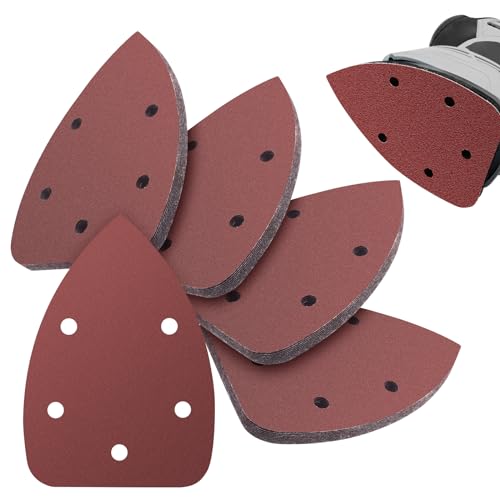 50PCS Mouse Detail Sander Sandpaper, 180 Grits Triangle Sanding Pads, 5 Holes Sanding Sheets Sandpaper Assortment, Sander Pads Sander Paper Mouse Sand Paper for Sanding Polishing - size: 180 Grit