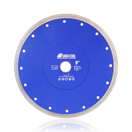 SHDIATOOL 9 Inch Diamond Saw Blade Cutting Porcelain Tile Ceramic Granite Marble Brick - size: 9 Inch(230mm)