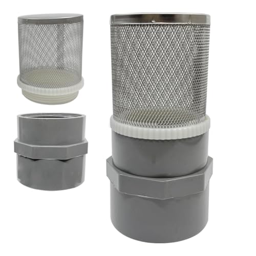 1/2" inch stainless steel filter cover connected to 1/2" grey pvc filter DN15 water pipe, suction strainer used to remove debris and reduce solid entry(1pcs) - size: 1/2"DN15