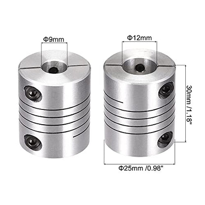uxcell Motor Shaft 9mm to 12mm Helical Beam Coupler Coupling 25mm Dia 30mm Length - size: 9mm to 12mm
